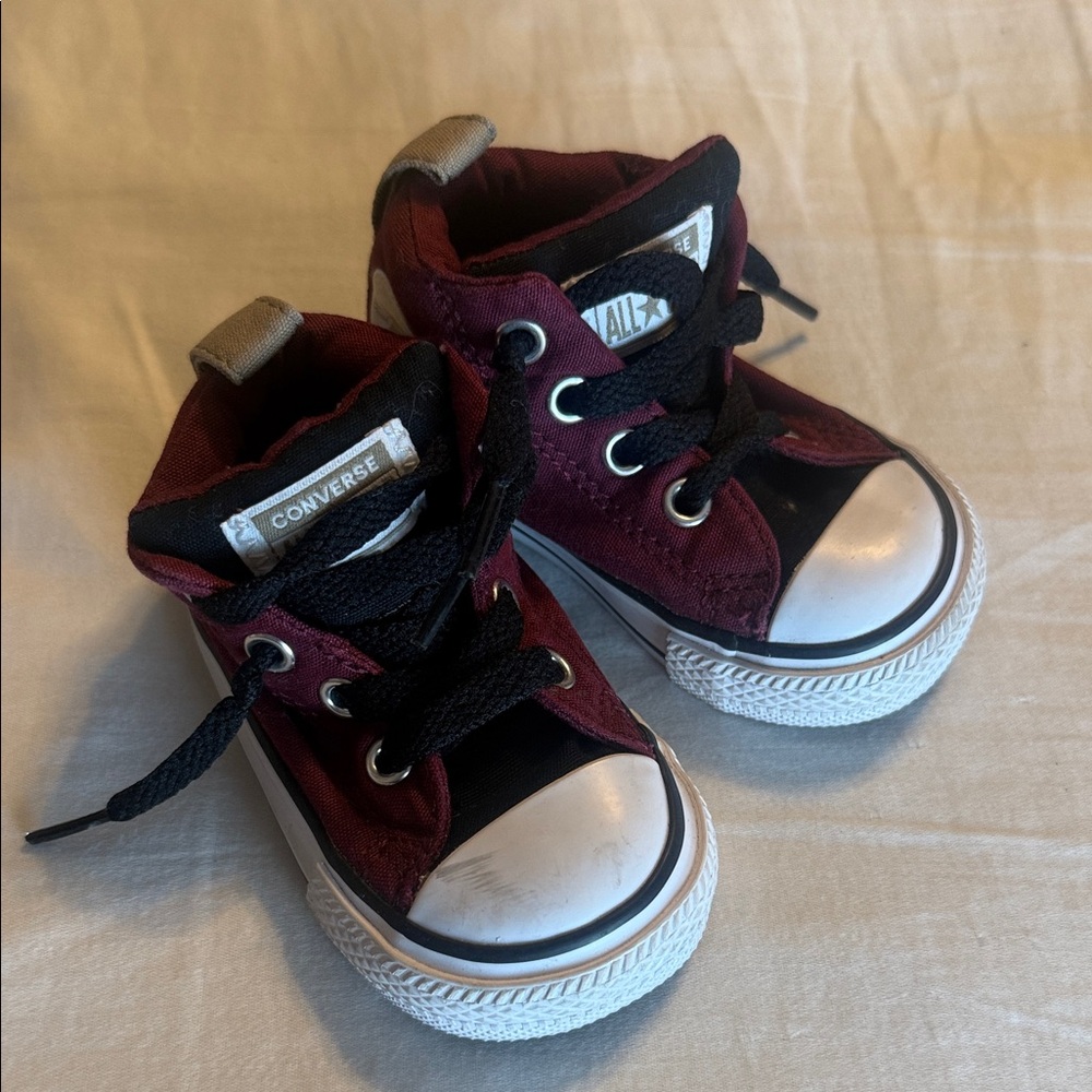 Converse Kids High-Top Sneakers - Burgundy and Black